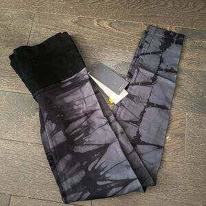 NUX Charcoal and Black Hand-Dyed Leggings